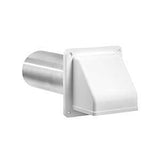 Lambro 222WS Exhaust Wall Hood Vent, 5-1/2 in W Hood, 5.69 in H Hood, 13 sq-in Net Free Ventilating Area, 3 in Duct