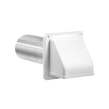 Lambro 222WS Exhaust Wall Hood Vent, 5-1/2 in W Hood, 5.69 in H Hood, 13 sq-in Net Free Ventilating Area, 3 in Duct