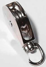 Baron 0173ZD-1 Swivel Eye Pulley, 1/4 in Rope, 1 in Sheave, Chrome