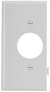 Eaton STE7W Mid-Size Sectional Wallplate, 4-1/2 in L, 2-3/4 in W, 1-Gang, Polycarbonate, White, High-Gloss