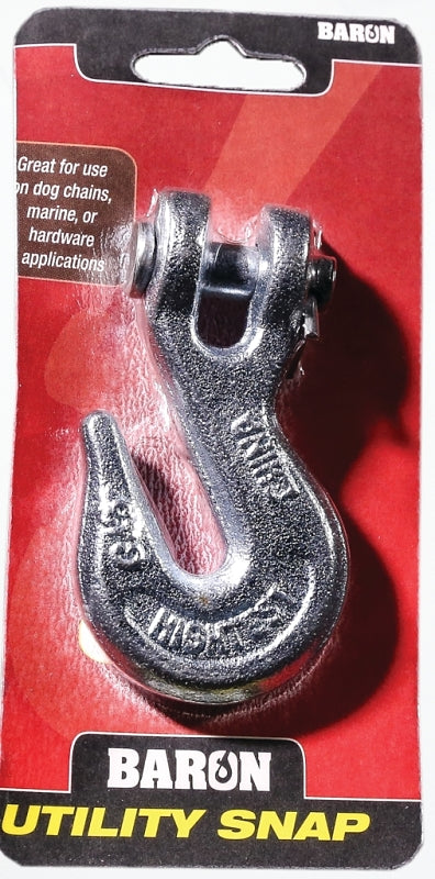 Baron C-330-1/4 Clevis Grab Hook, 1/4 in, 2600 lb Working Load, Alloy Steel, Electro-Galvanized