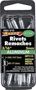 Arrow RMA3/16 Pop Rivet, Medium, 1/4 in Grip, 1/4 in L, Aluminum, 15/PK