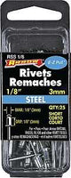 Arrow RSS1/8 Pop Rivet, Short, 1/8 in Grip, 1/8 in L, Steel, 25/PK
