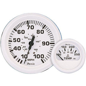 Faria Dress White 4″ Gauge - Mechanical Speedometer