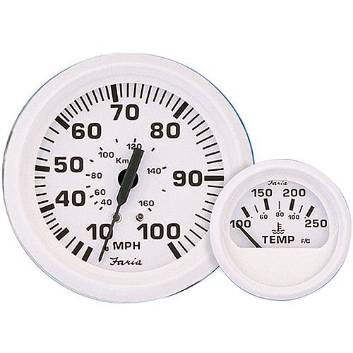 Faria Dress White 4″ Gauge - Mechanical Speedometer