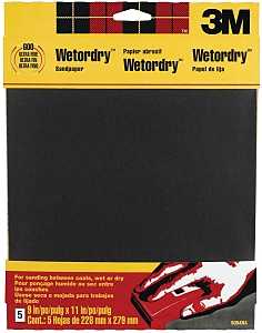 3M 9084 Sandpaper, 11 in L, 9 in W, 600 Grit, Ultra-Fine, Silicone Carbide Abrasive