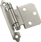 Amerock BPR3428G10 Hinge, 2-3/4 in L x 2-3/16 in W, Steel, Satin Nickel, 5-Hole, 3/8 in Inset, Face Mounting