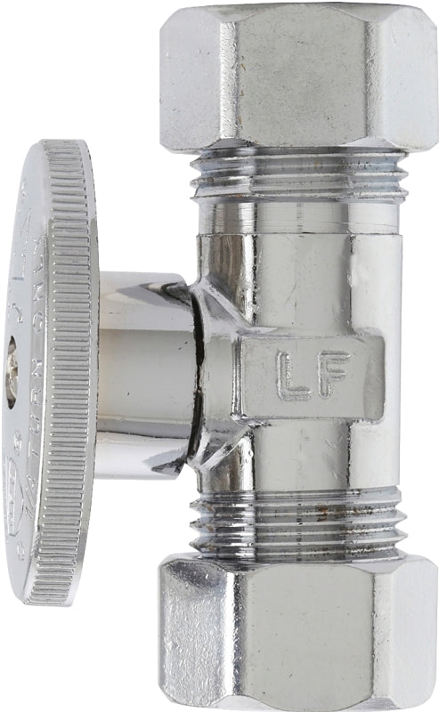 Plumb Pak PP2042PCLF Shut-Off Valve, 5/8 x 7/16 in Connection, Compression, Quarter-Turn Actuator, Brass Body