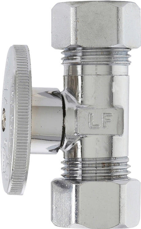 Plumb Pak PP2042PCLF Shut-Off Valve, 5/8 x 7/16 in Connection, Compression, Quarter-Turn Actuator, Brass Body
