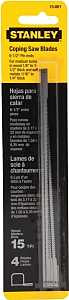 STANLEY Fatmax 15-061 Coping Saw Blade, 6-1/4 in L, 15 TPI, HCS Cutting Edge