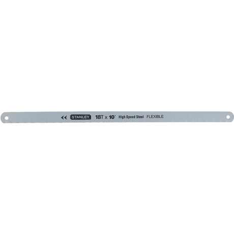 STANLEY 15-808A Hacksaw Blade, 10 in L, 18 TPI, Steel Cutting Edge