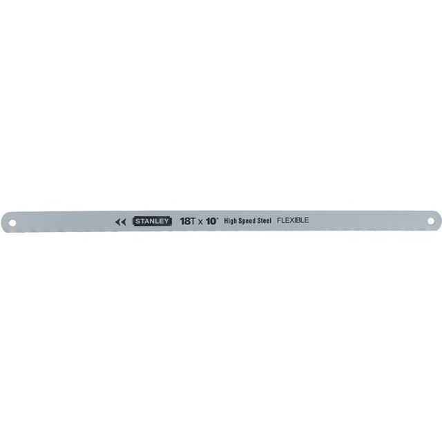 STANLEY 15-808A Hacksaw Blade, 10 in L, 18 TPI, Steel Cutting Edge