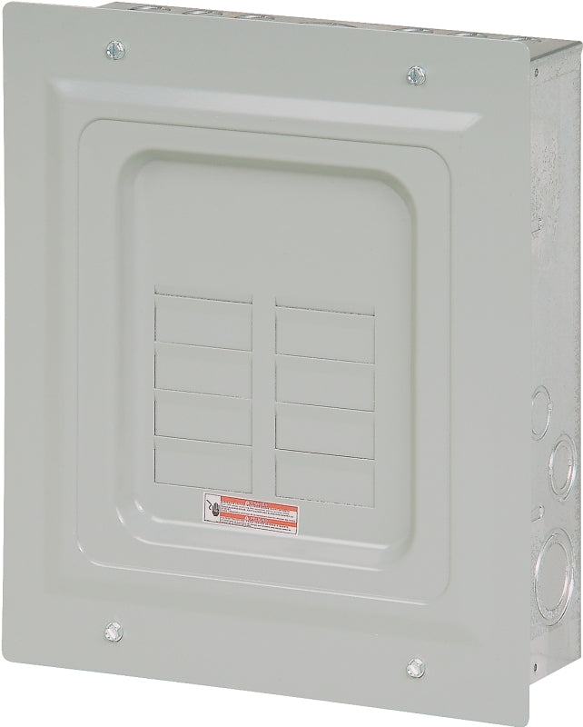 Eaton BR48L125FP Load Center, 125 A, 8-Pole, 4-Space, 8-Circuit, Main Lug, NEMA 1 Enclosure, Flush
