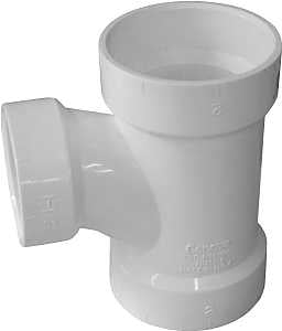 IPEX 192134 DWV Sanitary Pipe Tee, 4 x 2 in, Hub, PVC, White, SCH 40 Schedule