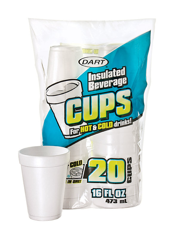 Dart Foam Insulated Beverage Cups 20 pk, Pack of 12