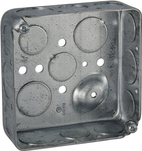 Raco D4SB-50/75 Switch Box, 2-Gang, 16-Knockout, 1/2, 3/4 in Knockout, Steel, Gray, Galvanized