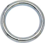 Campbell T7665042 Welded Ring, 200 lb Working Load, 1-1/2 in ID Dia Ring, #3 Chain, 0.24 in Wire, Steel, Nickel-Plated