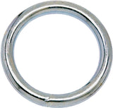 Campbell T7665042 Welded Ring, 200 lb Working Load, 1-1/2 in ID Dia Ring, #3 Chain, 0.24 in Wire, Steel, Nickel-Plated