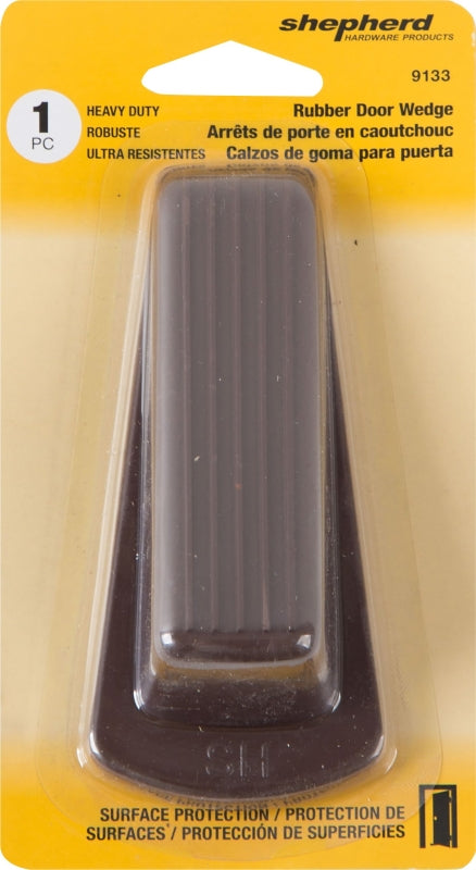 Shepherd Hardware 9133 Wedge Door Stop, Brown, 1-1/2 x 4-3/4-in, 4.75 in L, 2.125 in W, 1.75 in H, Rubber