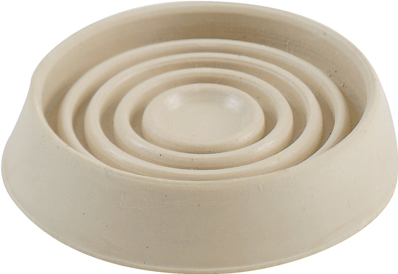 Shepherd Hardware 9167 Caster Cup, Round, 1-3/4 in Dimensions, Rubber, Off-White, 4/PK, Pack of 6