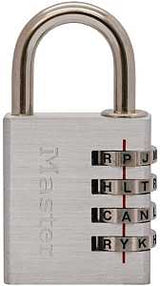 Master Lock 643DASTWD Padlock, Keyless/Non-Keyed Key, 1/4 in Dia Shackle, 7/8 in H Shackle, Steel Shackle, Aluminum Body