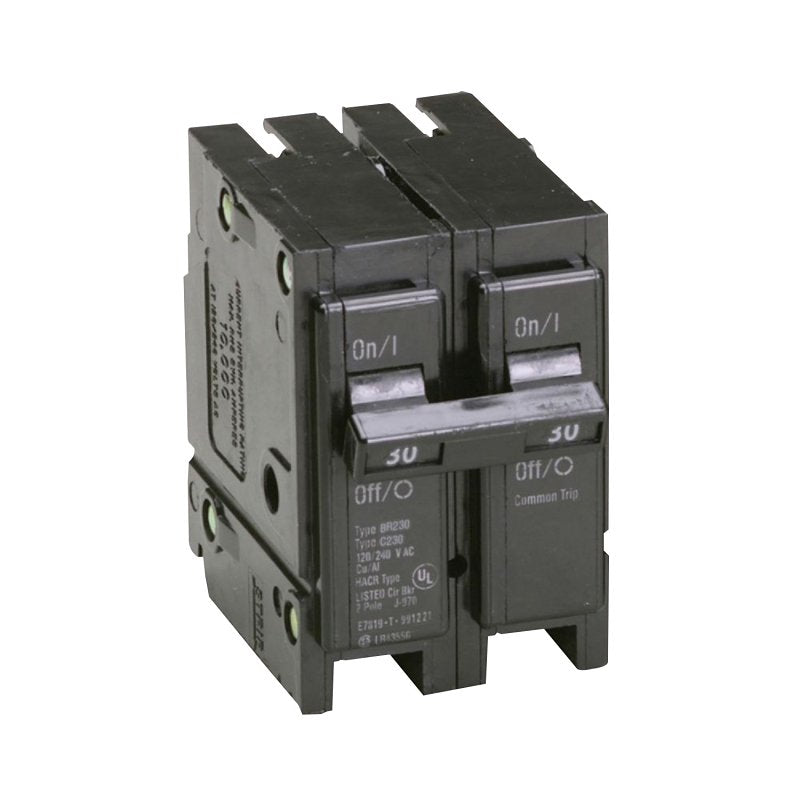 Cutler-Hammer BR230 Type BR Mini Circuit Breaker, 30 A, 2-Pole, 120/240 V, Plug