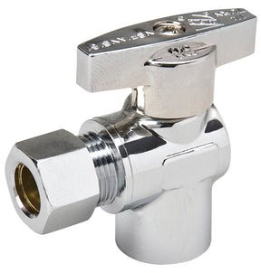 B & K ProLine Series 190-232HC Stop Valve, 3/8 x 1/2 in Connection, Compression x FIP, 125 psi Pressure, Brass Body