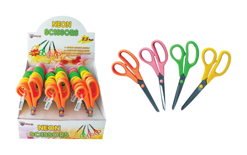 Diamond Visions Neon Colored Cushion Grip Scissors Stainless Steel 1 pk, Pack of 30