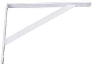 Knape & Vogt 208 WH 400 Shelf L-Bracket, 16 in L, Steel, White