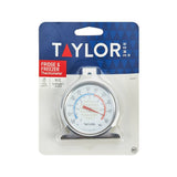 Taylor 3507 Refrigerator/Freezer Dial Thermometer,-20 to 80 deg F, Analog Display, Gray
