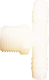 Anderson Metals 53772-0808 Hose Tee, 1/2 in, Barb, 1/2 in, MPT, 125 psi Pressure, Nylon