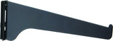Knape & Vogt 180 BLK 12 Shelf Bracket, 12 in L, Steel, Powder-Coated, Black