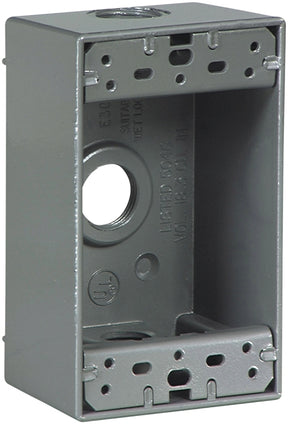 Eaton Wiring Devices 1113-SP Outlet Box, 3-Outlet, 1-Gang, Aluminum, Black, Powder-Coated