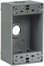 Eaton Wiring Devices 1113-SP Outlet Box, 3-Outlet, 1-Gang, Aluminum, Black, Powder-Coated