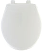 Mayfair 80SLOW000 Toilet Seat, Round, Plastic, White, Hex-Tite Hinge