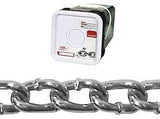 Campbell 0322026 Twist Link Coil Chain, #2/0, 175 ft L, 520 lb Working Load, Steel, Zinc-Plated