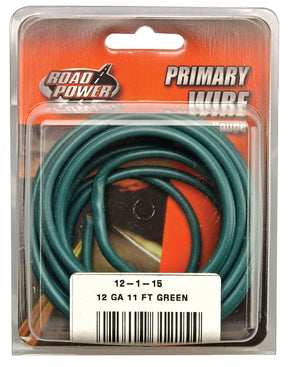 Road Power 55678933/12-1-15 Electrical Wire, 12 AWG Wire, 1-Conductor, 25/60 VAC/VDC, Copper Conductor, Green Sheath