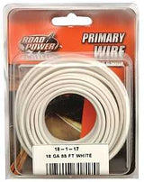 Road Power 55667233/18-1-17 Electrical Wire, 18 AWG Wire, 1-Conductor, 25/60 VAC/VDC, Copper Conductor, White Sheath