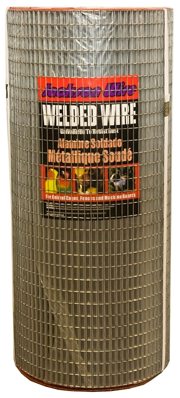 Jackson Wire 10 10 15 14 Welded Garden Fence, 10 ft L, 24 in H, 1 x 1 in Mesh, 16, Galvanized