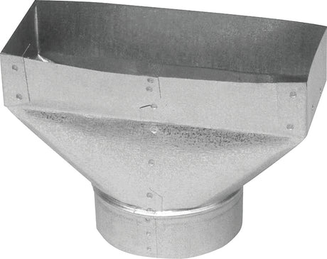 Imperial GV0705-C Wall Register Boot, 7-1/2 in L, 12 in W, 4 in H, 30 ga Gauge, Steel, Galvanized