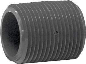 Genova P-1-CL Pipe Nipple, 1 in, MIP, PVC, Gray, SCH 80 Schedule