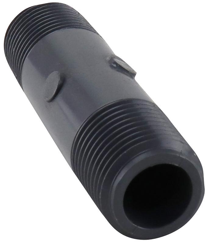 Genova 300 Series P-12-3 Pipe Nipple, 1/2 in, MIP, PVC, Gray, SCH 80 Schedule, 3 in L