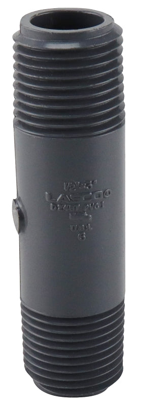 Genova 300 Series P-12-3 Pipe Nipple, 1/2 in, MIP, PVC, Gray, SCH 80 Schedule, 3 in L