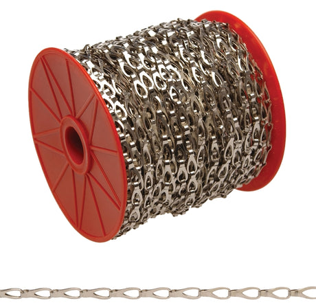 Campbell 0710227 Sash Chain, #2, 164 ft L, 29 lb Working Load, Steel, Chrome