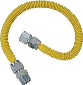 BrassCraft ProCoat Series CSSC21-36P Gas Connector, 3/4 in, Stainless Steel, 36 in L