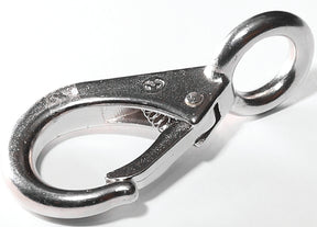 Baron 249S-1 Rigid Eye Snap, 5/8 in, 440 lb Working Load, Stainless Steel, Nickel-Plated