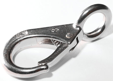 Baron 249S-1 Rigid Eye Snap, 5/8 in, 440 lb Working Load, Stainless Steel, Nickel-Plated