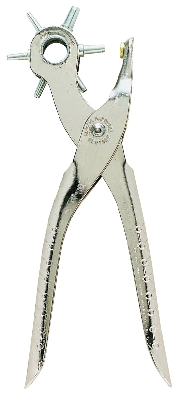 General 72 Punch Pliers, 8-1/2 in OAL, 5/64, 3/32, 7/64, 1/8, 5/32, 3/16 in Hole, Steel Body