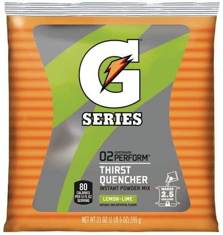 Gatorade 03969 Thirst Quencher Instant Powder Sports Drink Mix, Powder, Lemon Lime, 21 oz Pack, Pack of 32