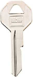Hy-Ko 11010B10 Key Blank, Brass, Nickel, B10 Key Number, Pack of 10